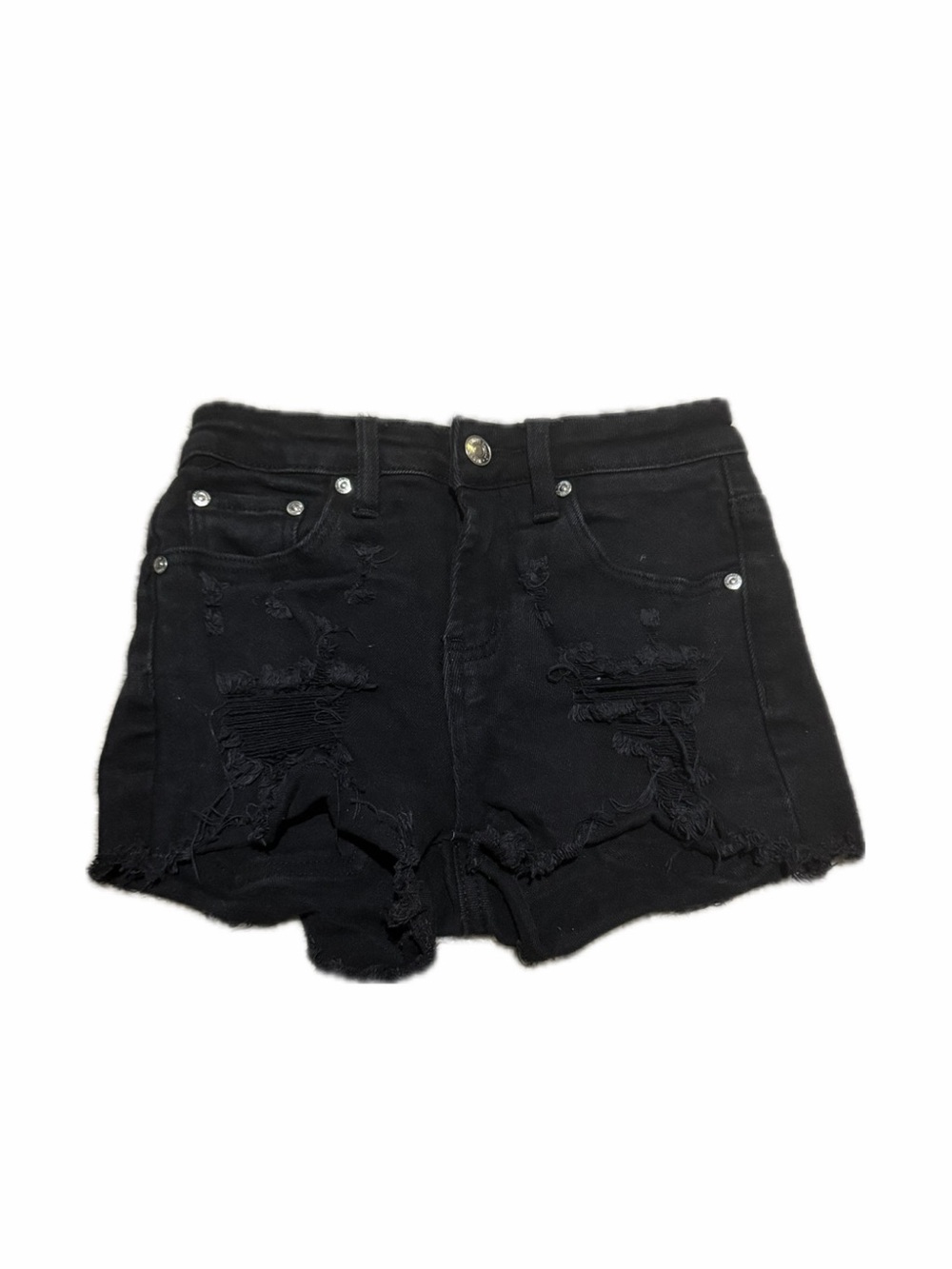 Almost Famous Black Distressed Denim Jean Shorts